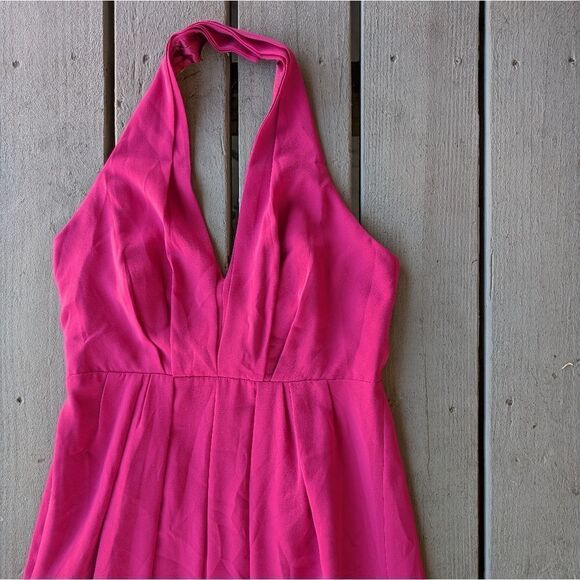 NWT Anthropologie Jill‎ Stuart Fuchsia Rasa Halter Maxi Dress Size 10 Black Tie - Picture 5 of 7